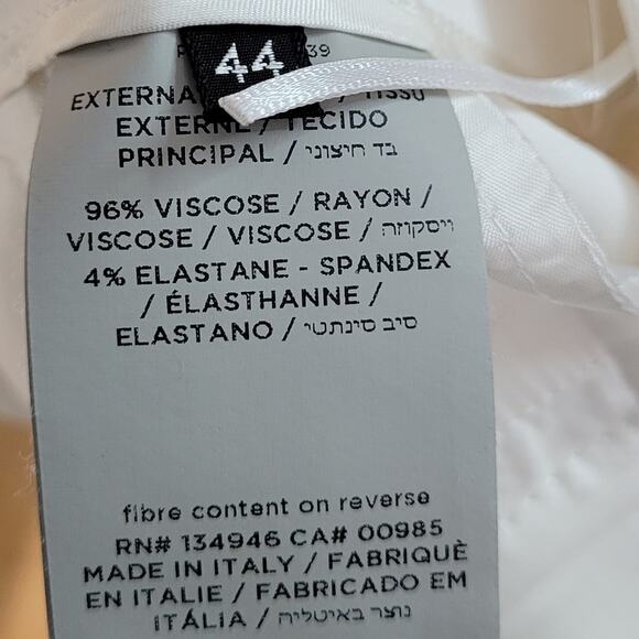 TOM FORD Women's straight-leg Tailored Trousers Ivory Viscose size 44 size 8 - Picture 11 of 13